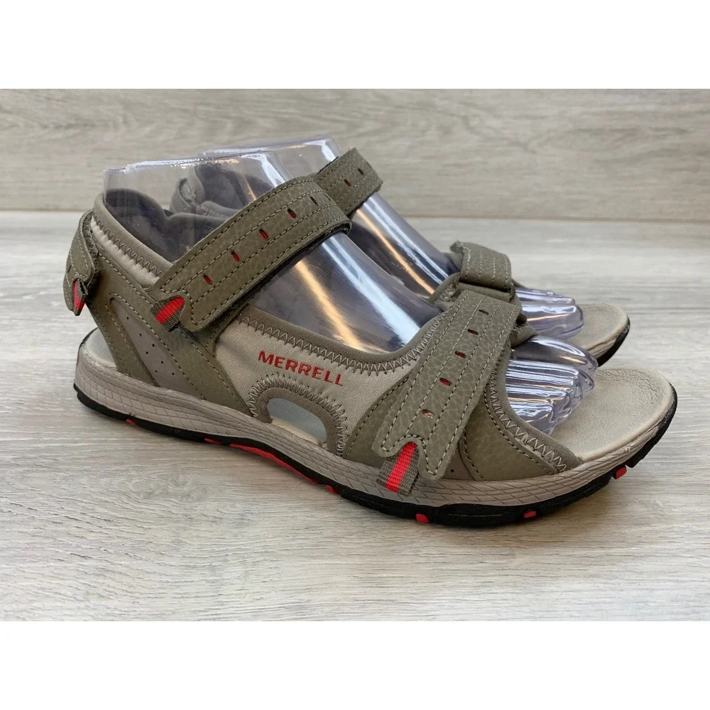 Merrell Panther Boys Sandals 6 Grey Red Hiking Outdoor Trail Outdoor Shoes
